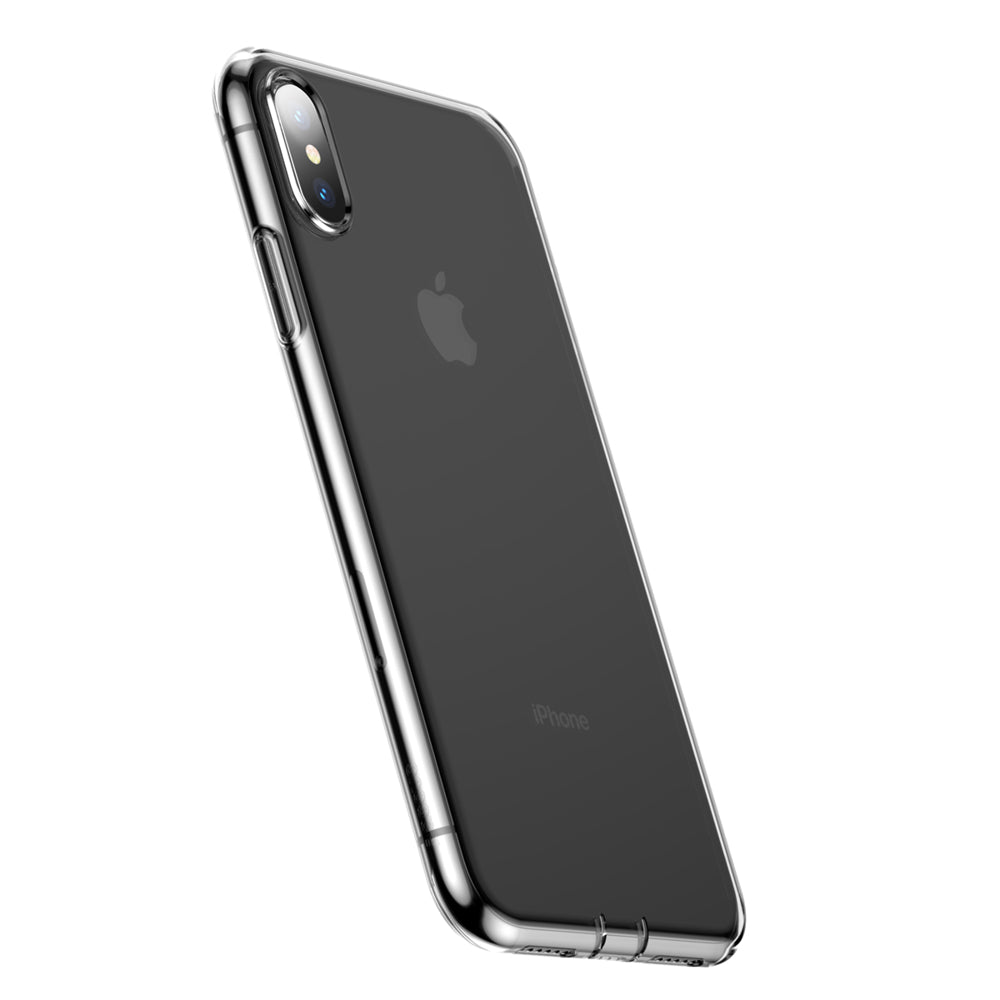 Baseus Simplicity Gel TPU Capa flexível com tampão de poeira para iPhone XS - X transparente (ARAPIPH58-A02)