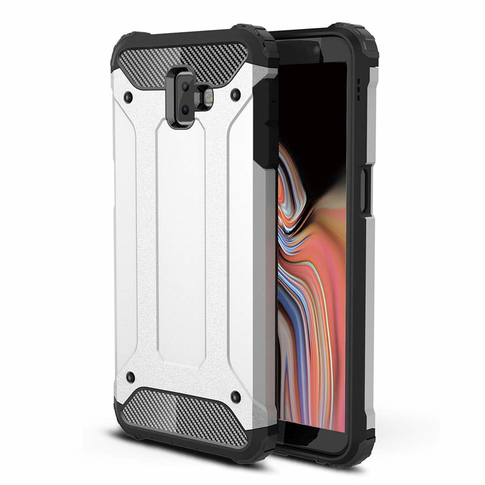 Capa Hybrid Armor Capa resistente e resistente para Samsung Galaxy J6 Plus 2018 J610 prata