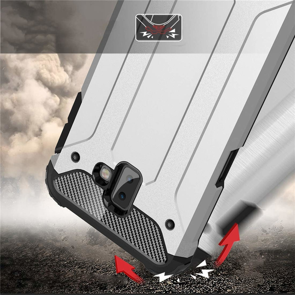 Capa Hybrid Armor Capa resistente e resistente para Samsung Galaxy J6 Plus 2018 J610 prata