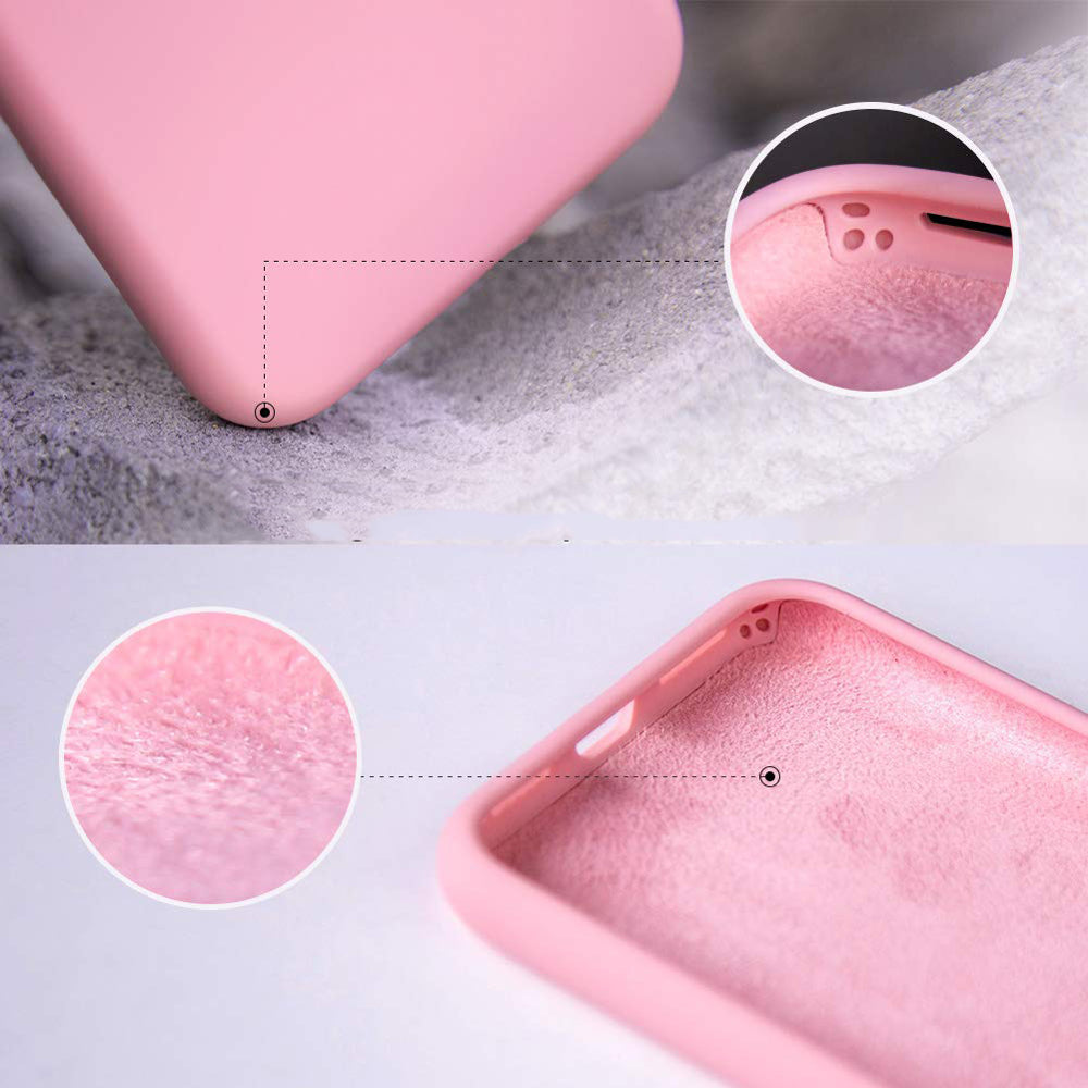 Capa de silicone com capa de borracha flexível macia para iPhone XR rosa