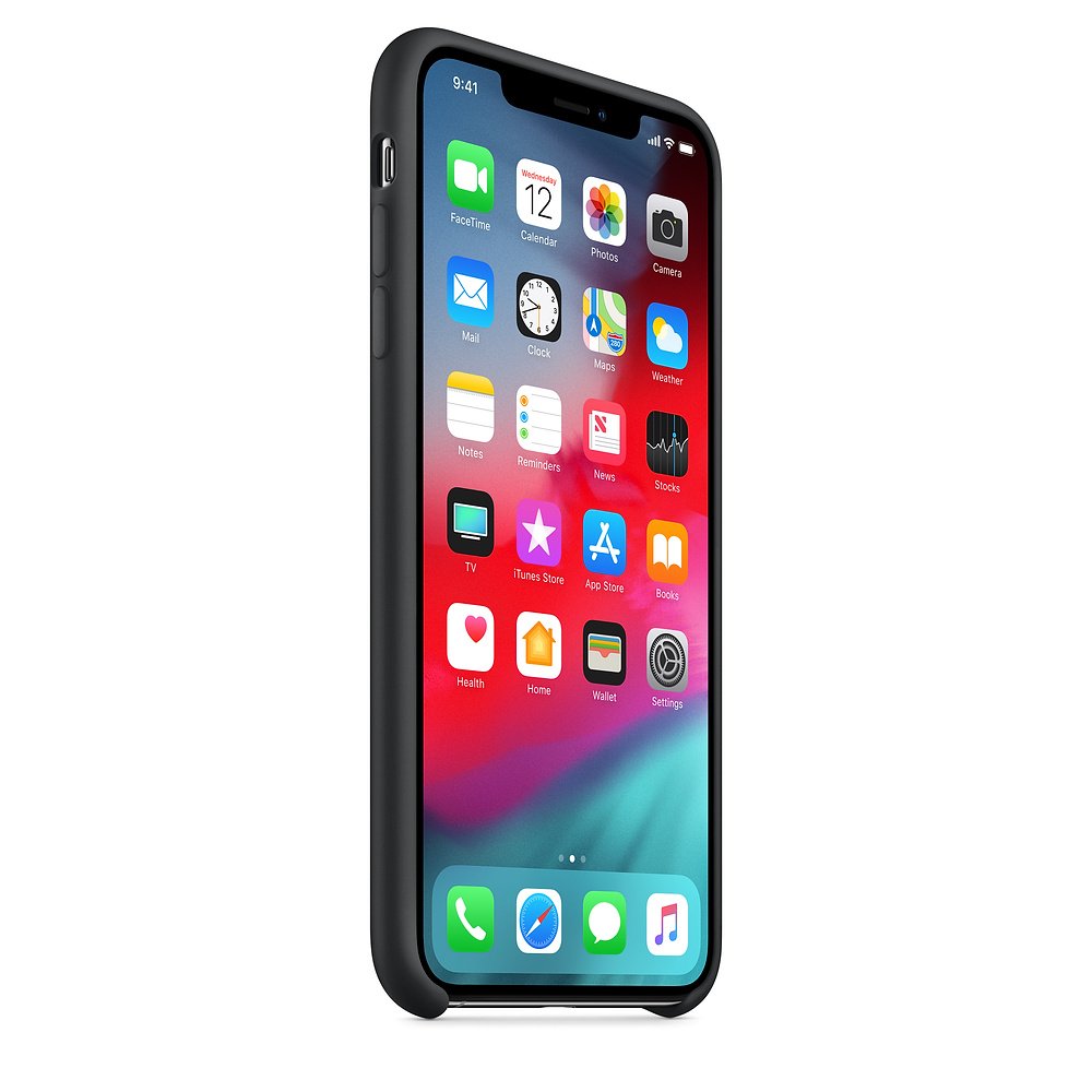 Capa de silicone com capa de borracha flexível macia para iPhone XS Max preto