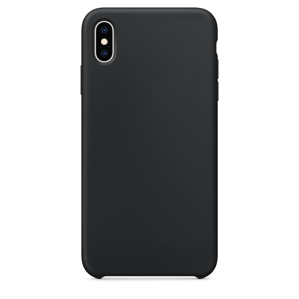 Capa de silicone com capa de borracha flexível macia para iPhone XS Max preto