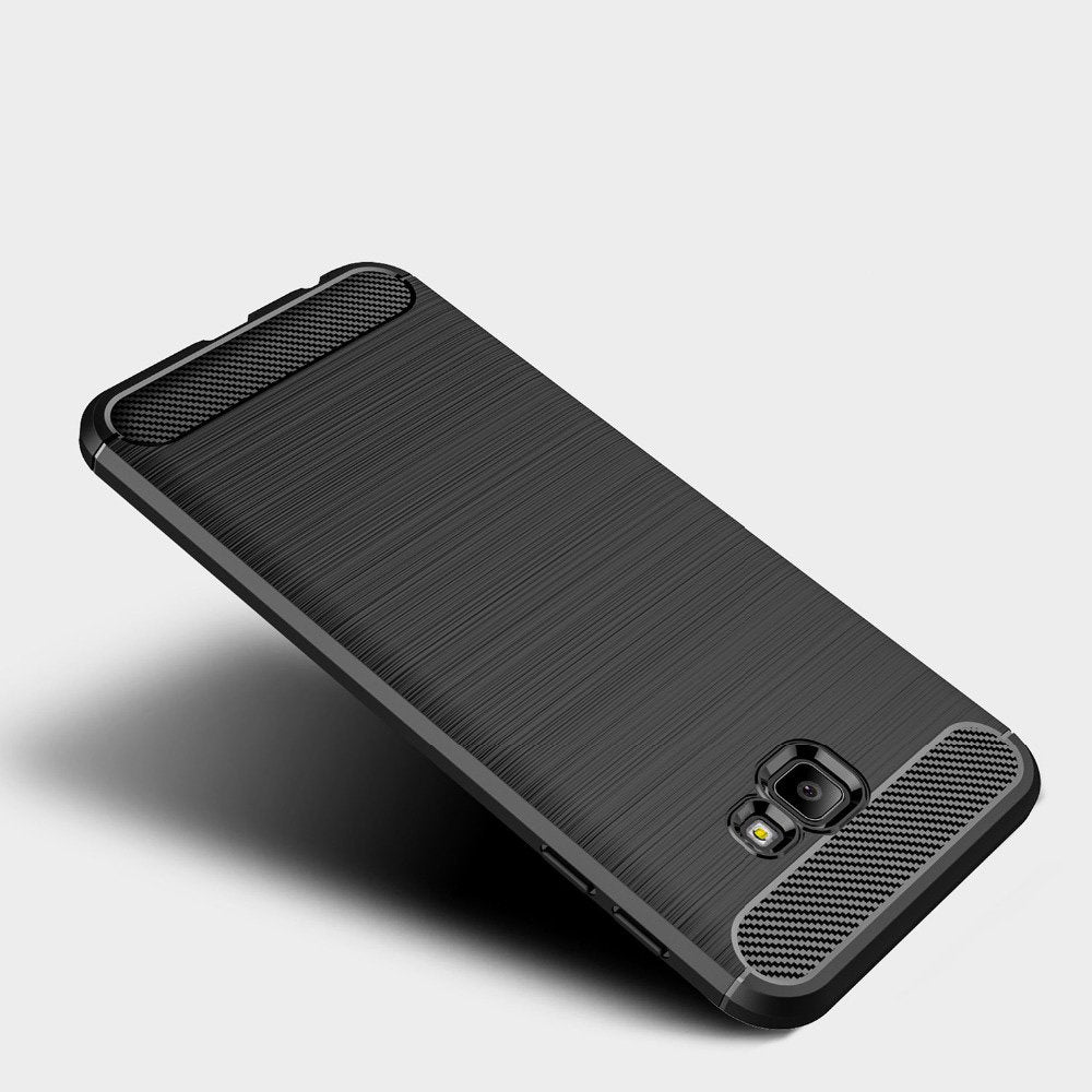 Capa carbono Capa flexível de TPU para Samsung Galaxy J4 Plus 2018 J415 preta