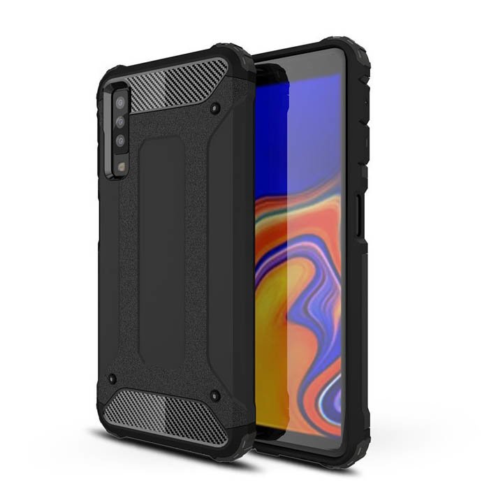 Capa Hybrid Armor Capa resistente e resistente para Samsung Galaxy A7 2018 A750 preta