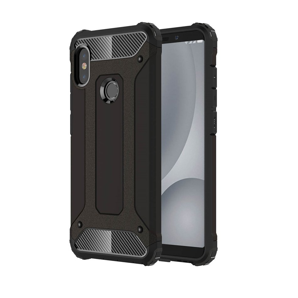 Capa de armadura híbrida resistente e resistente para Xiaomi Mi A2 - Mi 6X preto