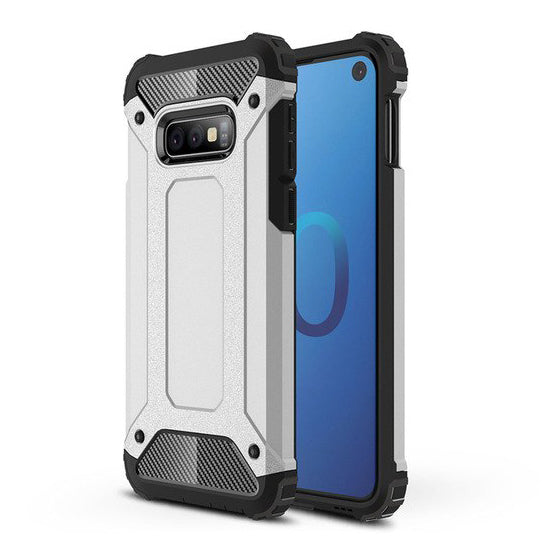 Capa Hybrid Armor Capa resistente e resistente para Samsung Galaxy S10e prata