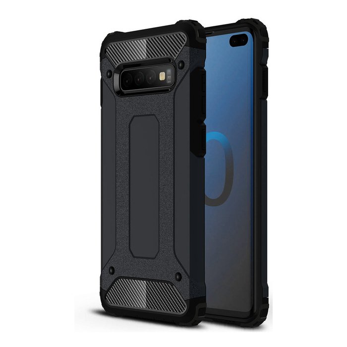 Capa Hybrid Armor Capa resistente e resistente para Samsung Galaxy S10 Plus preta
