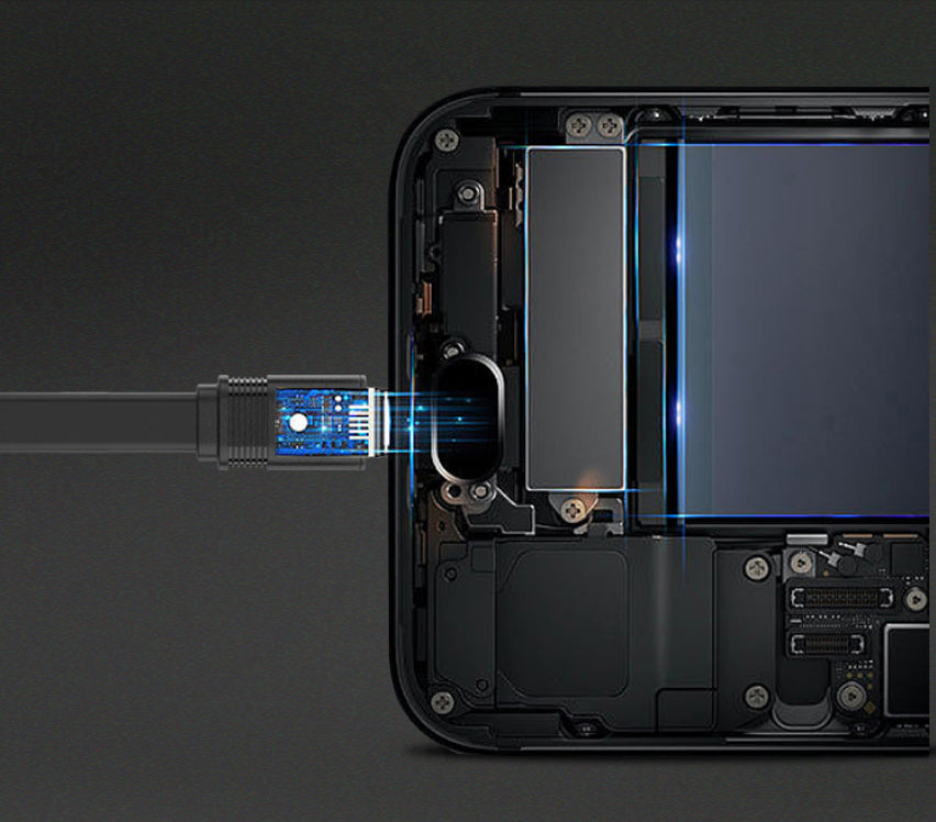 Proda Fenche série PD-B17m cabo USB plano - micro USB 3A 1M preto