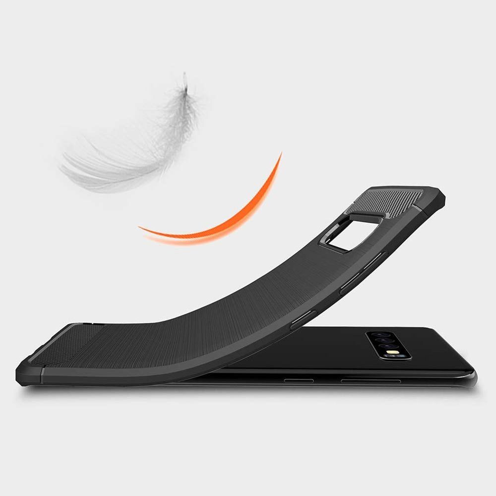 Capa carbono Capa flexível de TPU para Samsung Galaxy S10 Plus preta