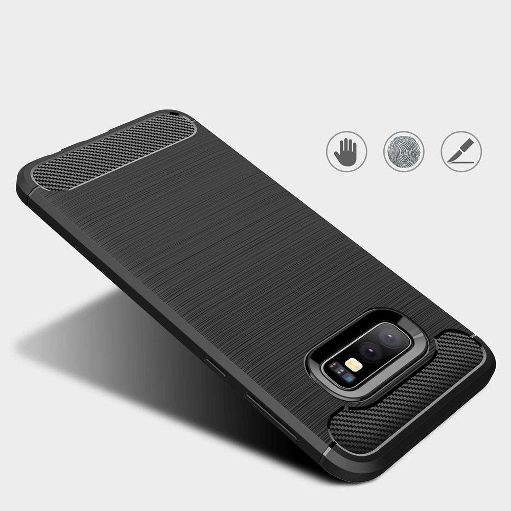 Capa carbono Capa flexível de TPU para Samsung Galaxy S10e preta