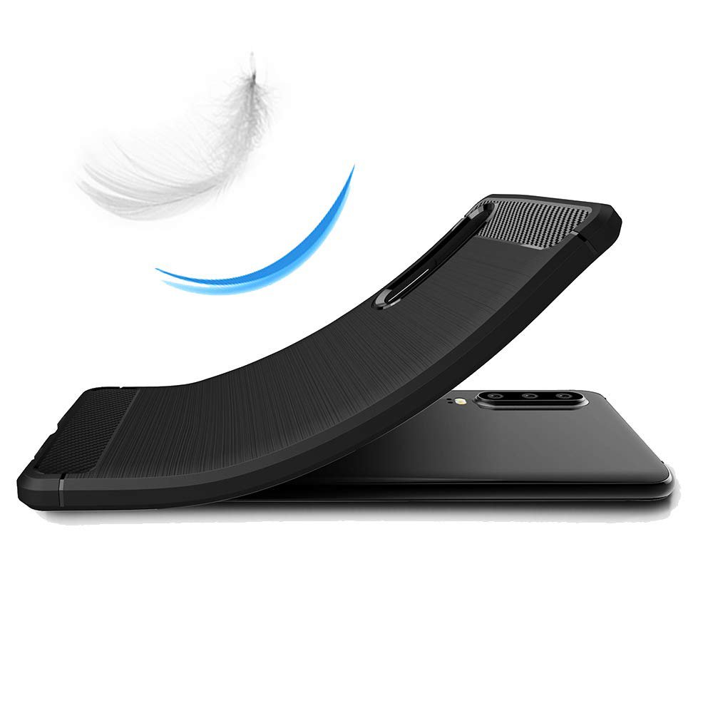 Capa carbono Capa flexível TPU para Huawei P30 preta