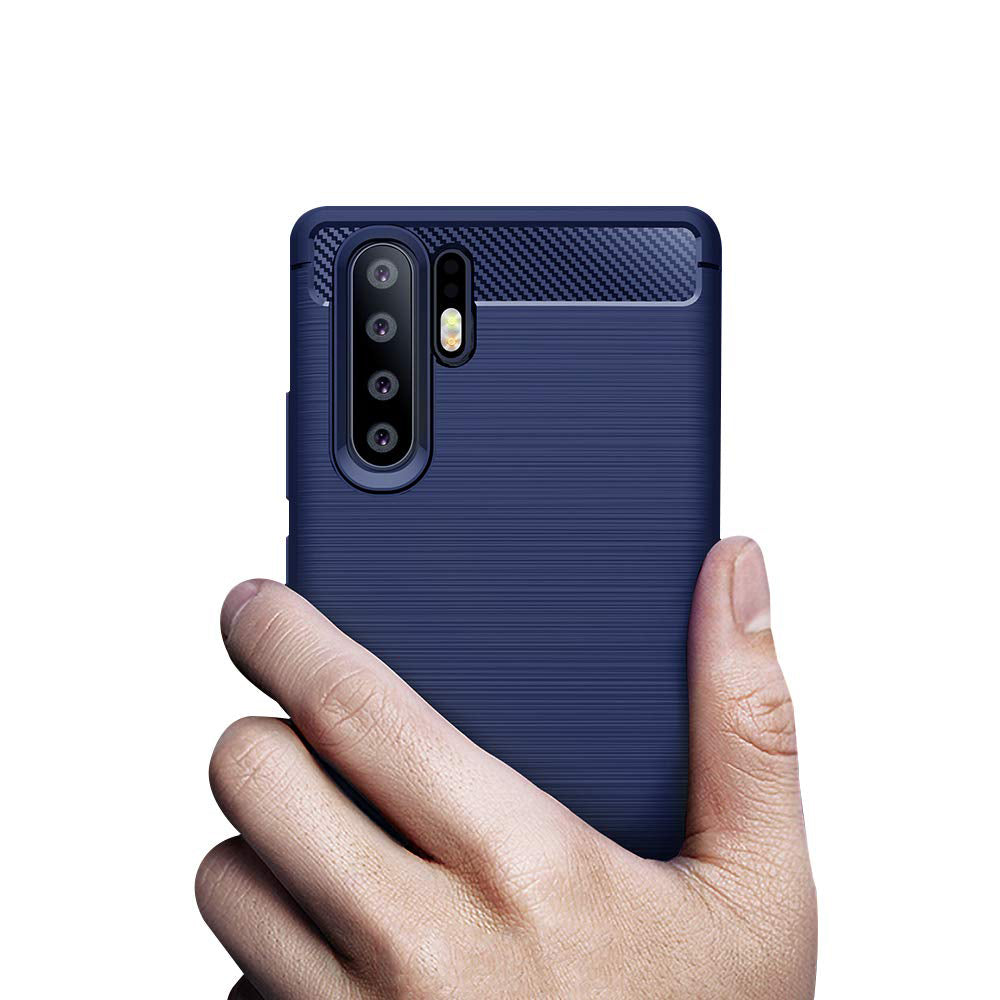 Capa carbono Capa flexível TPU para Huawei P30 Pro azul