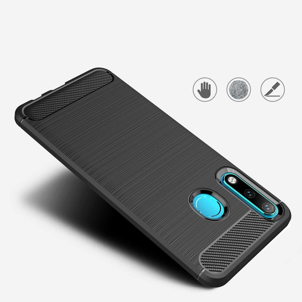 Capa carbono Capa flexível de TPU para Huawei P30 Lite preta