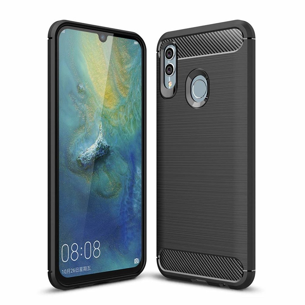Capa carbono Capa flexível de TPU para Huawei P Smart 2019 - Honor 10 Lite preta