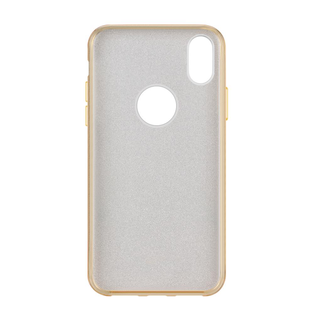 Capa Wozinsky Glitter brilhante para iPhone XS - X dourada
