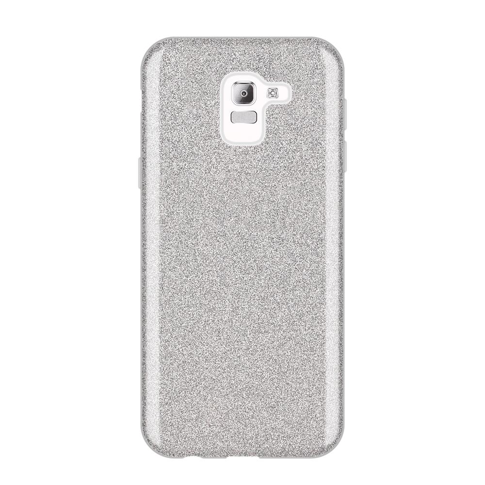 Capa Wozinsky Glitter brilhante para Samsung Galaxy J6 2018 J600 prata