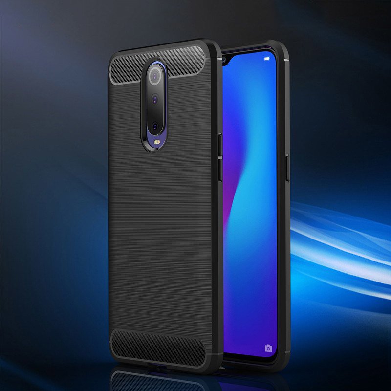 Capa carbono Capa flexível TPU para Oppo RX17 Pro preto