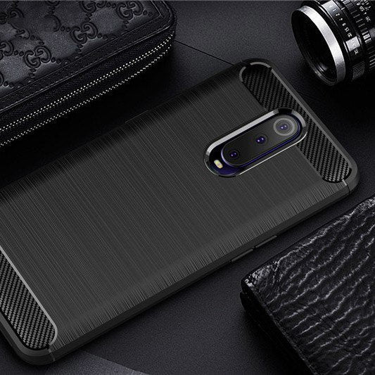 Capa carbono Capa flexível TPU para Oppo RX17 Pro preto