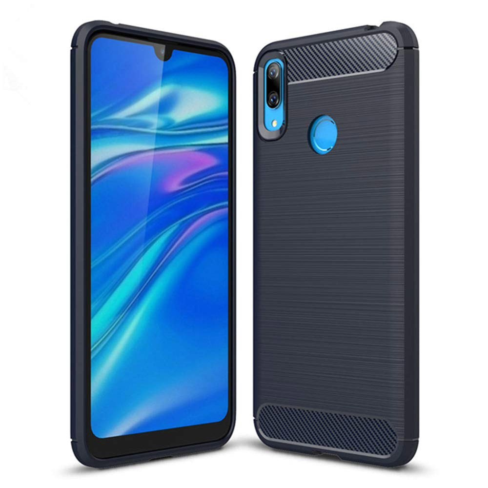 Capa carbono Capa flexível de TPU para Huawei Y7 2019 - Y7 Prime 2019 azul