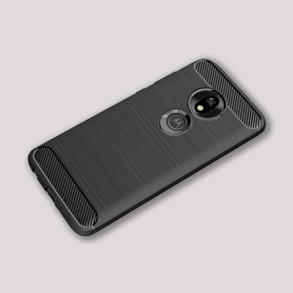 Capa carbono Capa flexível de TPU para Motorola Moto G7 Play preta