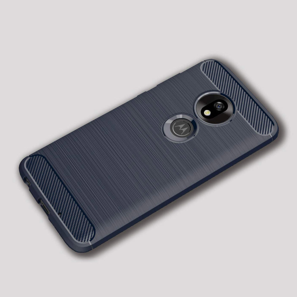 Capa carbono Capa flexível de TPU para Motorola Moto G7 Play azul