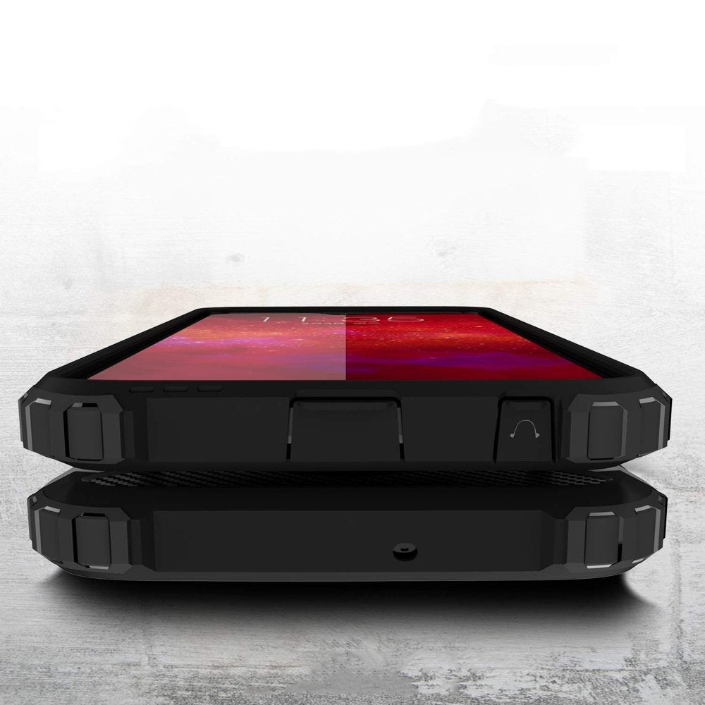 Capa Hybrid Armor Capa resistente e resistente para Motorola Moto G7 Plus - G7 prata