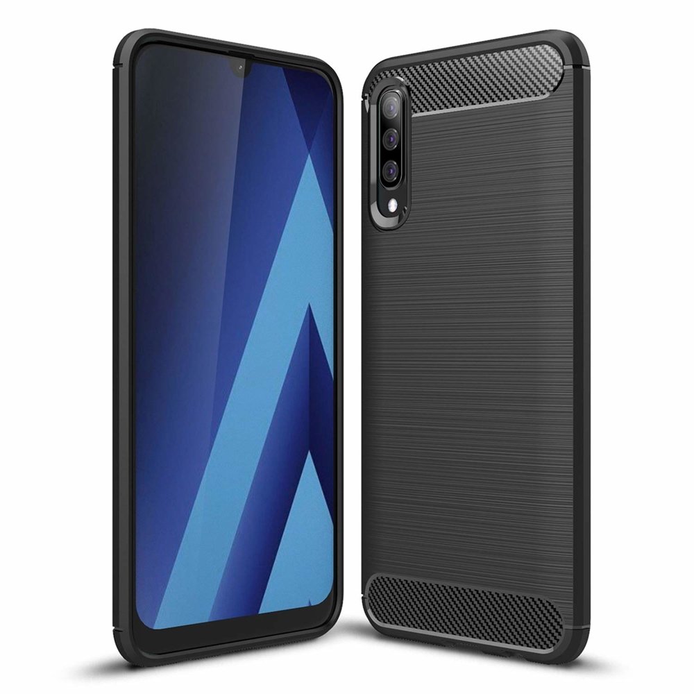 Capa carbono Capa flexível de TPU para Samsung Galaxy A50s - Galaxy A50 - Galaxy A30s preto