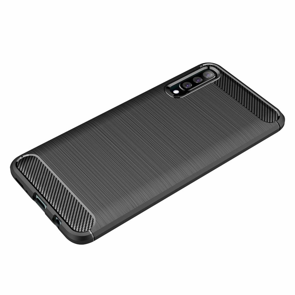 Capa carbono Capa flexível de TPU para Samsung Galaxy A50s - Galaxy A50 - Galaxy A30s azul
