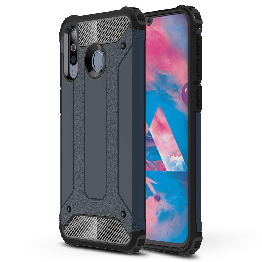 Capa Hybrid Armor Capa resistente e resistente para Samsung Galaxy M30 azul