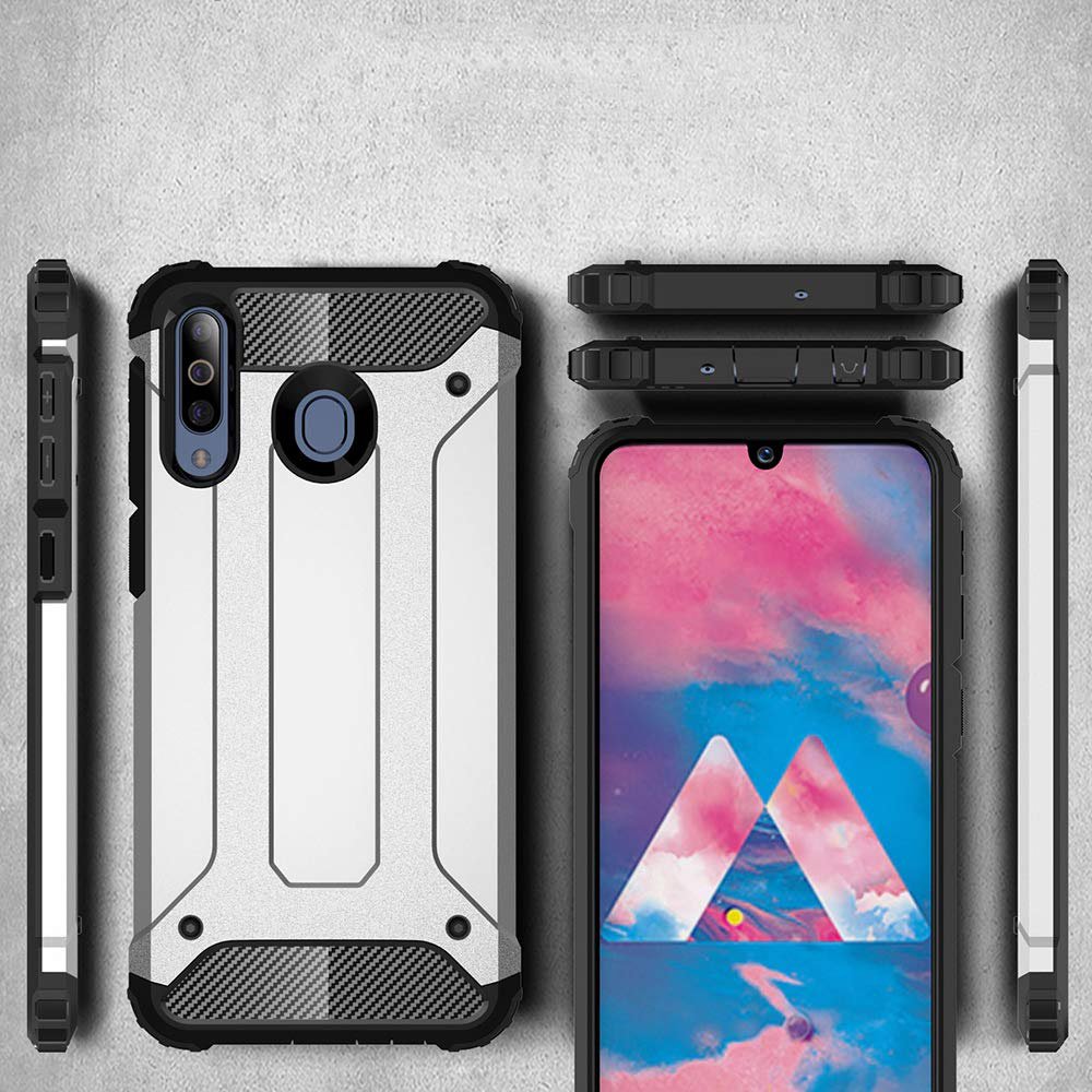 Capa Hybrid Armor Capa resistente e resistente para Samsung Galaxy M30 azul
