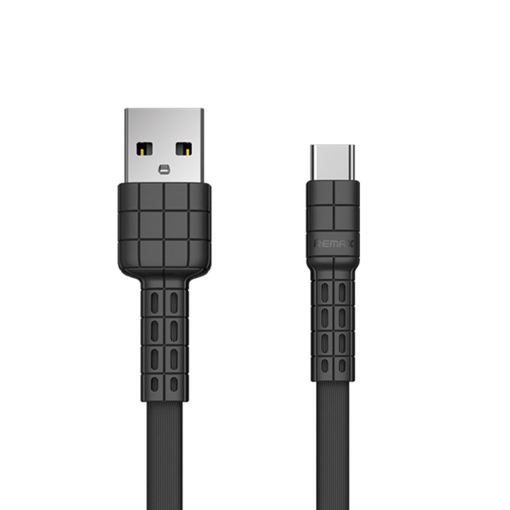 Cabo plano USB - USB Tipo-C Remax Armor Series 5V 2.4A preto (RC-116a)