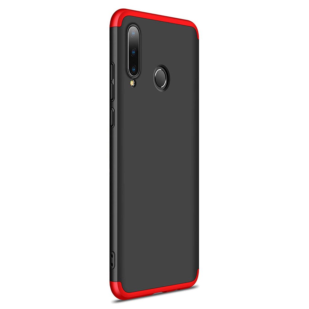 Capa de proteção GKK 360 frontal e traseira capa completa Huawei P30 Lite preto-vermelho