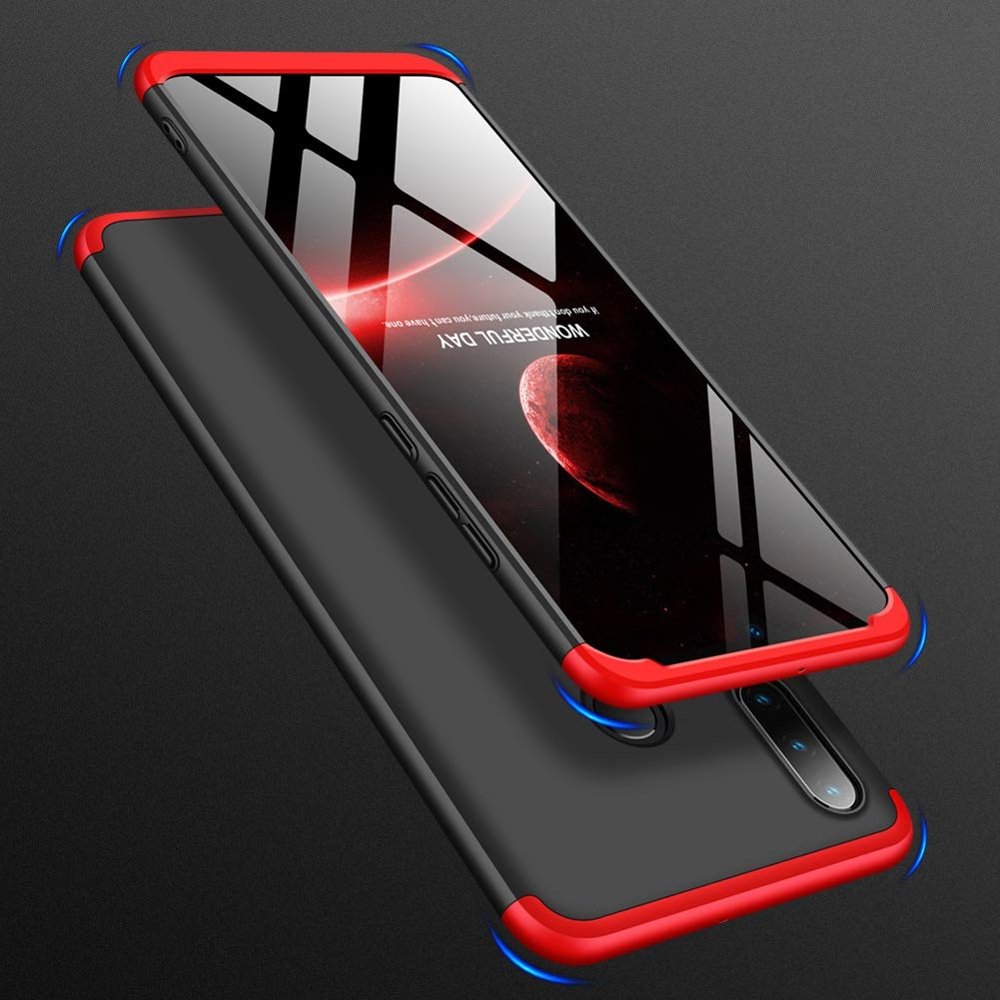 Capa de proteção GKK 360 frontal e traseira capa completa Huawei P30 Lite preto-vermelho