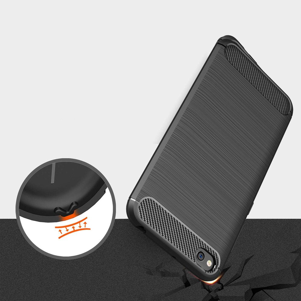Capa carbono Capa flexível de TPU para Xiaomi Redmi Go black