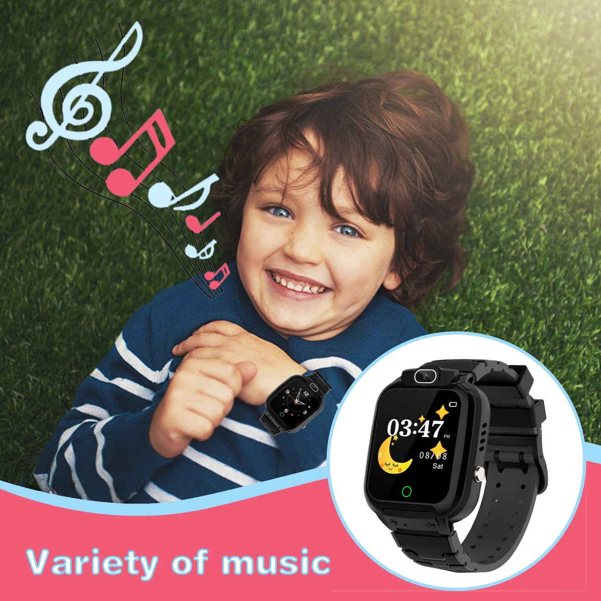 Smartwatch Kids Multimídia e Jogos - Preto X21