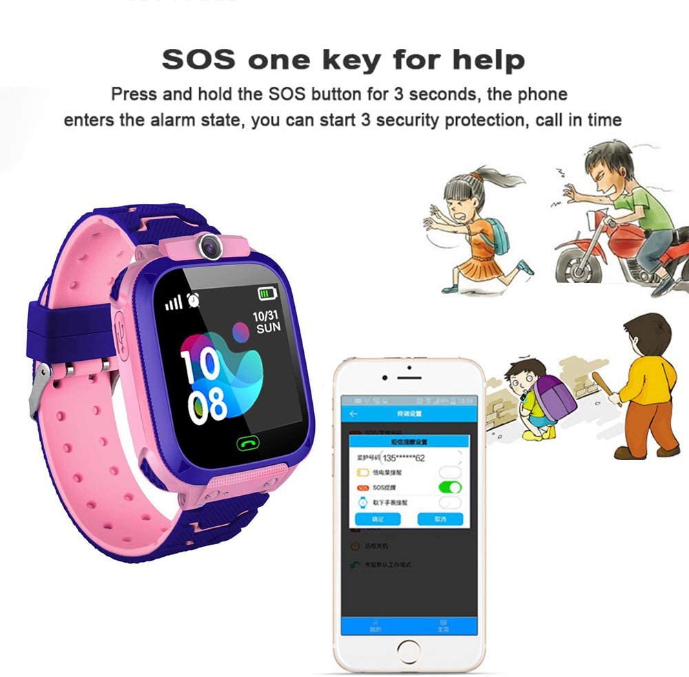 Smartwatch S8 Kids com Posicionamento GPS para Crianças (Rosa)