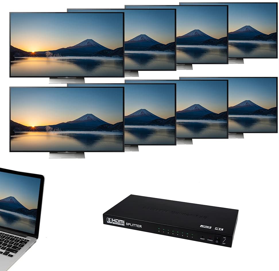 Splitter Multiplicador HDMI 1 x 8 1 Entrada com 8 Saídas 4K x 2K 3D