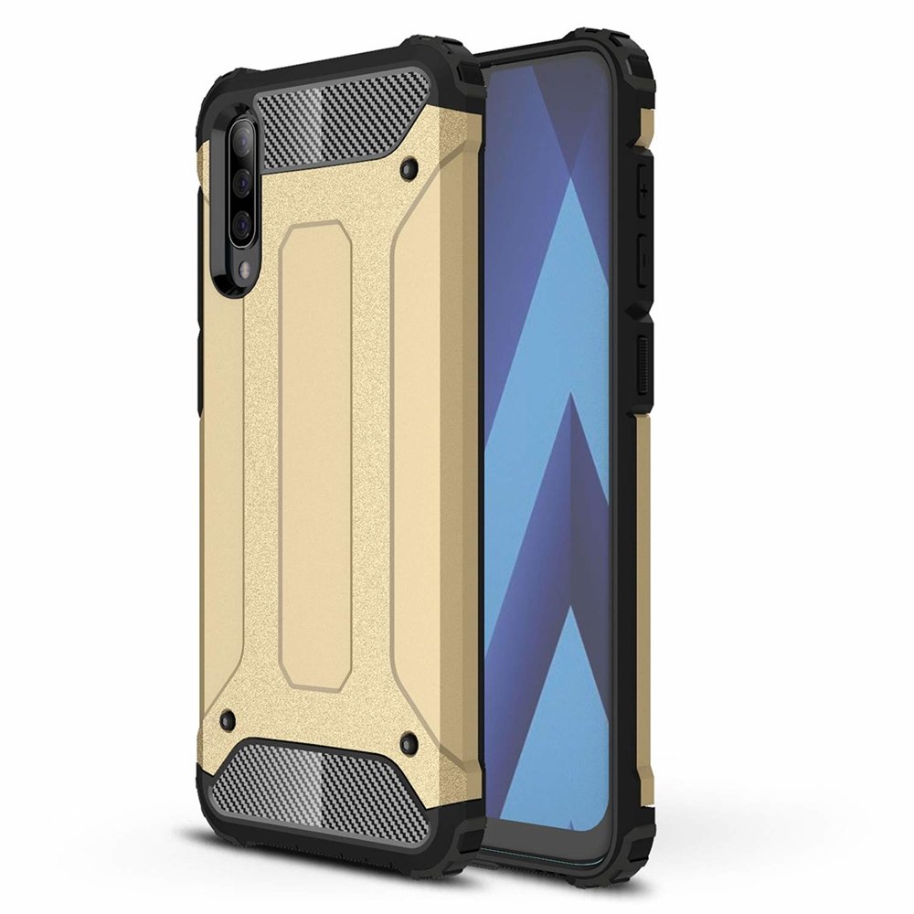 Capa Hybrid Armor Capa resistente e resistente para Samsung Galaxy A50s - Galaxy A50 - Galaxy A30s dourado