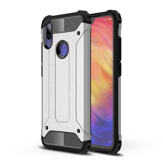 Capa de armadura híbrida capa resistente e resistente para Xiaomi Redmi 7 prata
