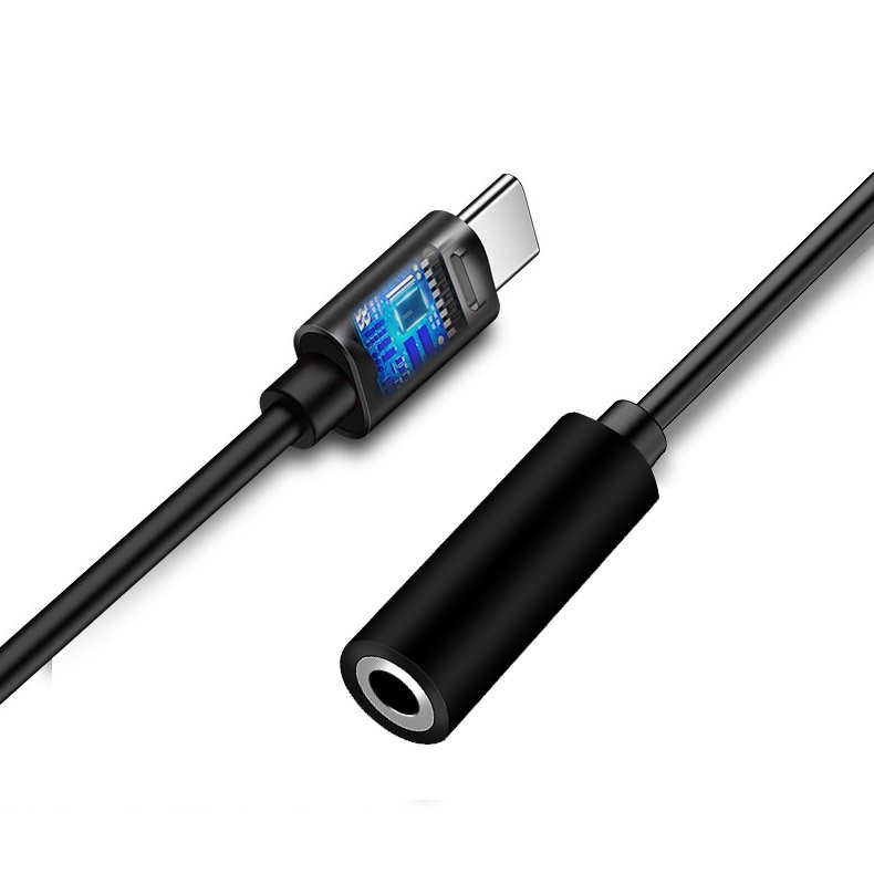 Adaptador fêmea USB Tipo-C para miniplugue de 35 mm preto