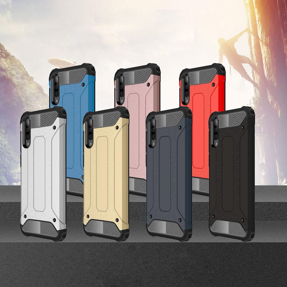 Capa Hybrid Armor Capa resistente e resistente para Samsung Galaxy A70 azul