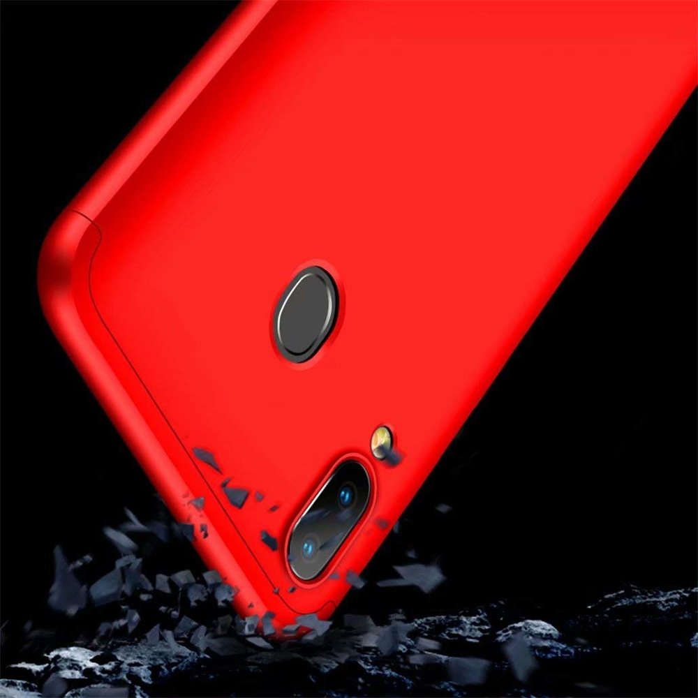 Capa de proteção GKK 360 frontal e traseira capa completa para Samsung Galaxy A40 vermelho