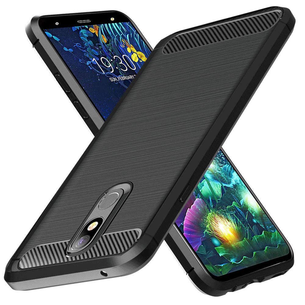 Capa carbono Capa flexível de TPU para LG K40 X420 preta