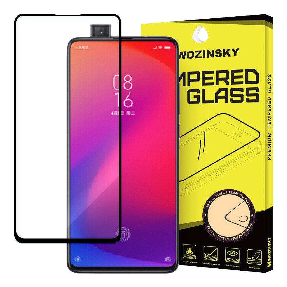 Wozinsky Vidro Temperado Cola Completa Protetor de Tela Super Resistente Completamente Coberto com Caixa de Armação Amigável para Xiaomi Mi 9T Pro  -  Mi 9T preto