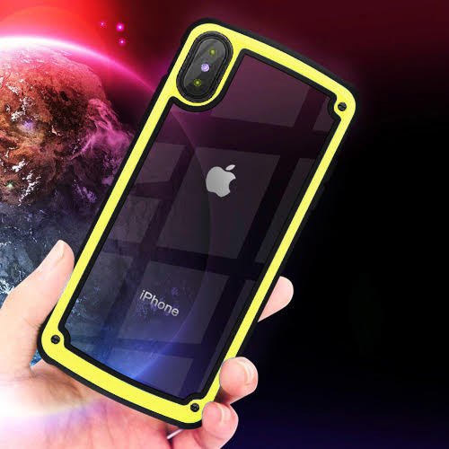 Capa Solid Frame para PC com proteção de TPU para Samsung Galaxy S9 G960 amarelo