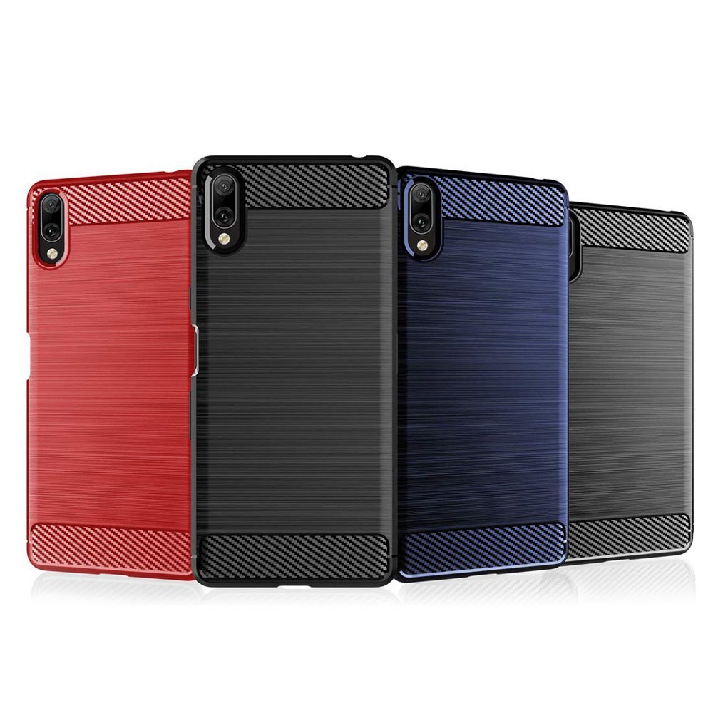 Capa carbono Capa flexível de TPU para Xiaomi Redmi 7A preta
