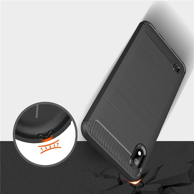 Capa carbono Capa flexível de TPU para Samsung Galaxy A10 preta