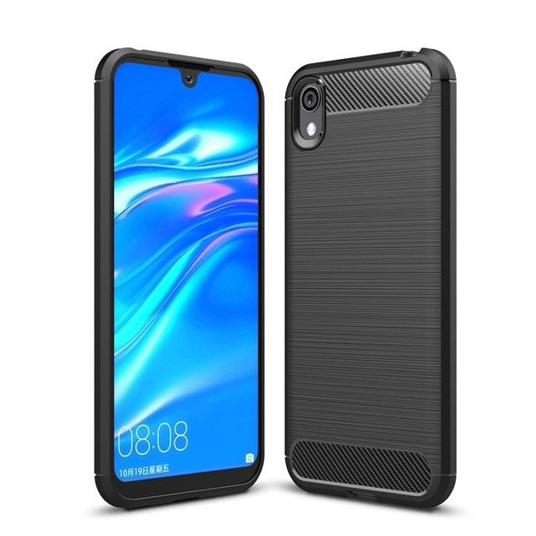 Capa carbono Capa flexível de TPU para Huawei Y5 2019 - Honor 8S preta