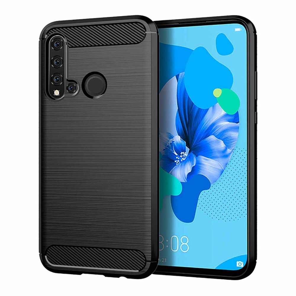 Capa carbono Capa flexível de TPU para Huawei P20 Lite 2019 - Huawei Nova 5i preta