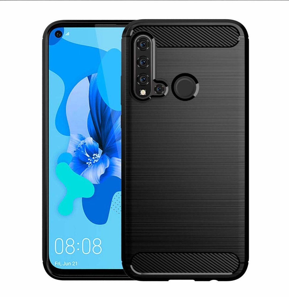 Capa carbono Capa flexível de TPU para Huawei P20 Lite 2019 - Huawei Nova 5i preta